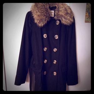 Womens long black coat